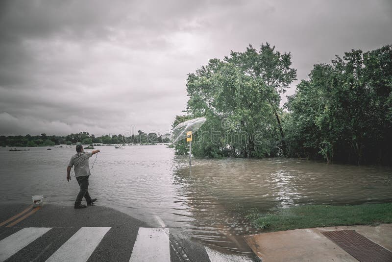 Flooded streets during Hurricane Harvey