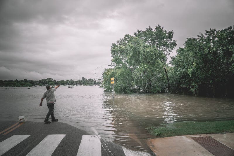 Flooded streets during Hurricane Harvey