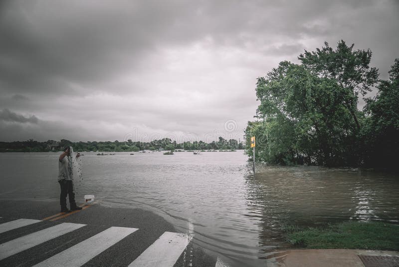 Flooded streets during Hurricane Harvey