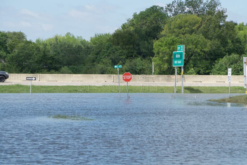 Flooded streets during Hurricane Harvey