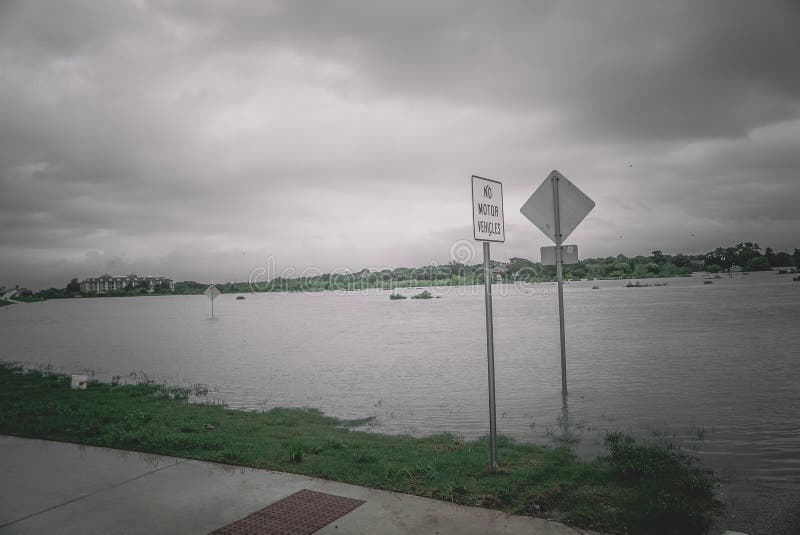 Flooded streets during Hurricane Harvey