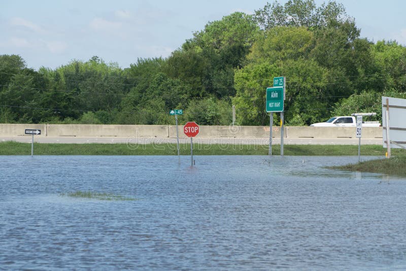 Flooded streets during Hurricane Harvey