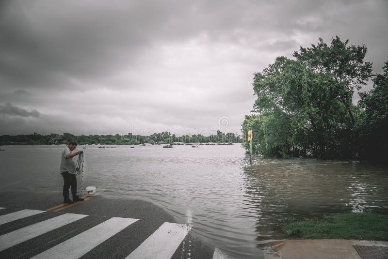 Flooded streets during Hurricane Harvey