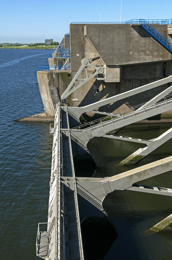 Floodgates of the dam Haringvlietdam, a Delta work