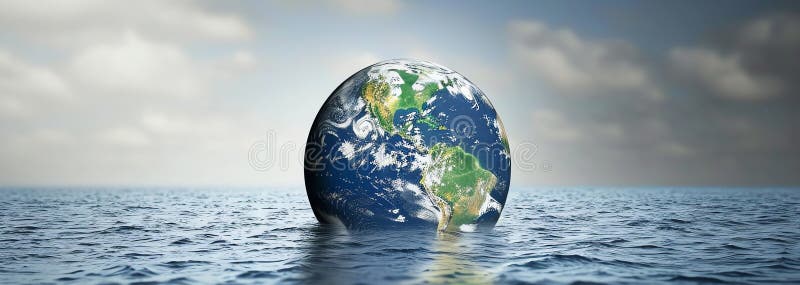 Flooding World Concept, AI Generated Stock Photo Circuit Diagram