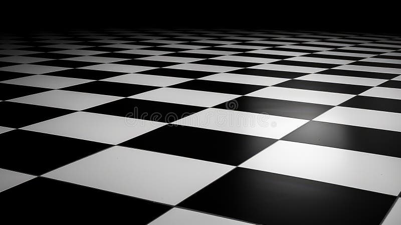 Floor Black and White Checkered Pattern Stock Illustration