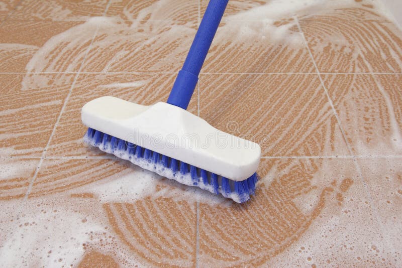 Floor Brush Cleaning stock image. Image of tile, washing - 31399683