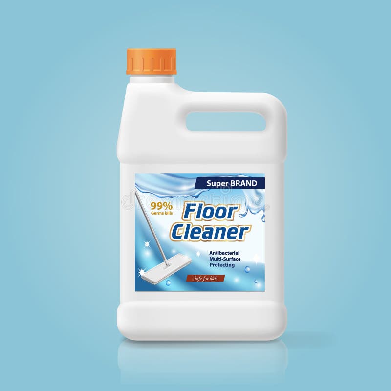 Floor Cleaner Branding in White Plastic Bottle, House Cleaner Package Mock  Up Isolated 3d Illustration Stock Vector - Illustration of disinfectant,  background: 238372662