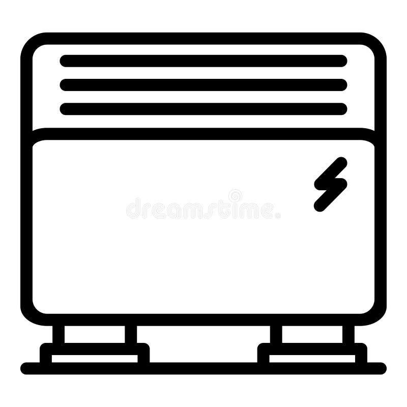 Floor convector icon outline vector. Electric radiator stock illustration