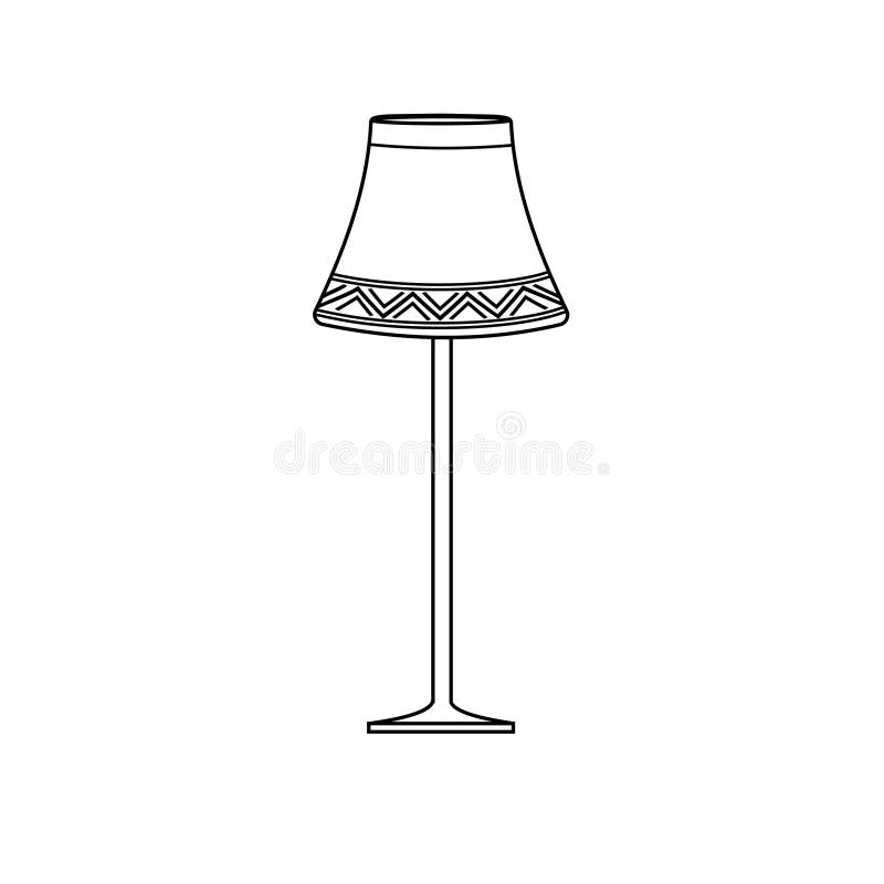 Floor Lamp Black Outline Stock Vector Illustration Of Design 193671517