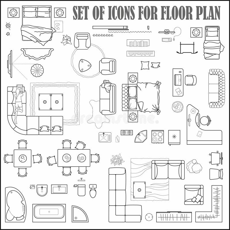 Interior Design Floor Plan Symbols Top View Furniture Cad Images And