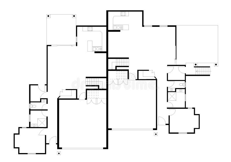 Floor plan. Interior. 2d floor plan for real estate. Home plan. Autocad drawing. royalty free illustration