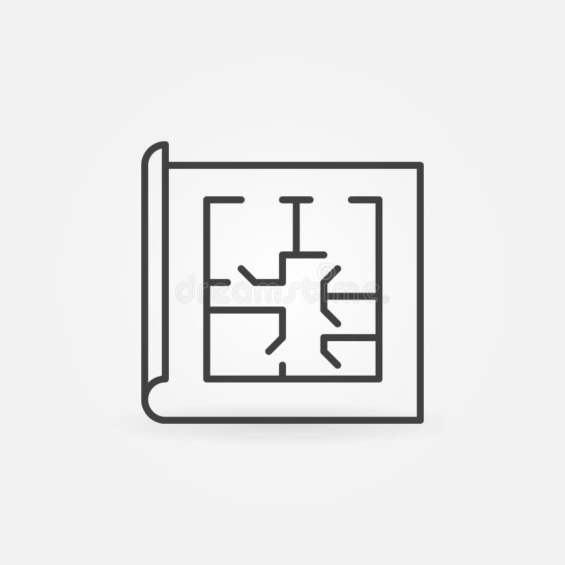 Floor plan linear icon royalty free illustration