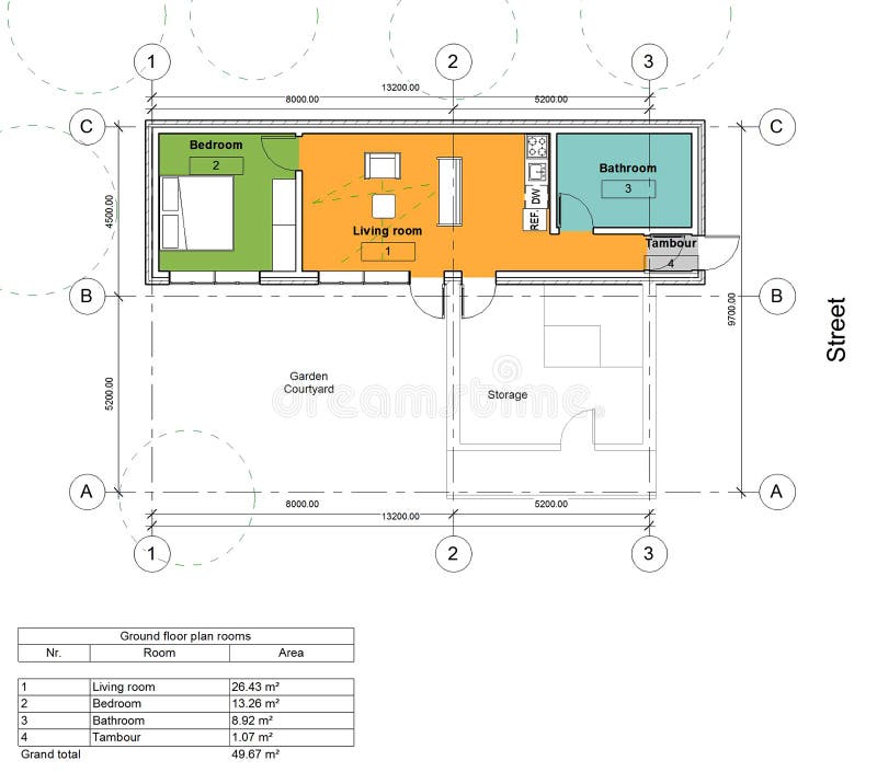 Floor plan of the living house