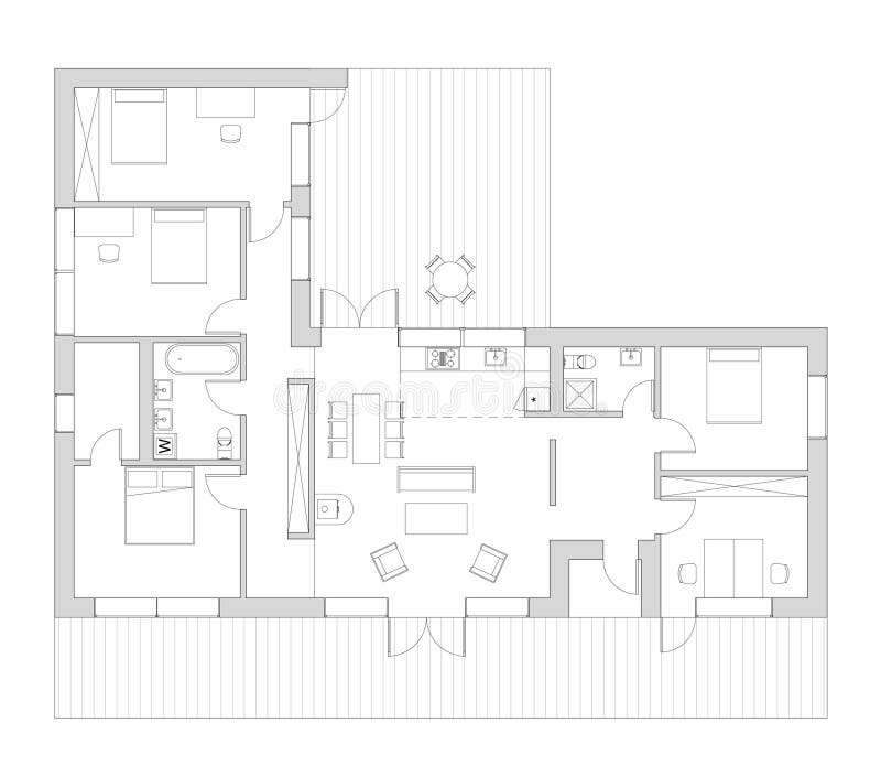 Floor plan ot the living house