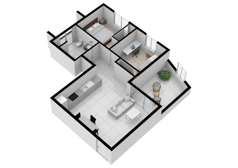 Floor Plan Ideas. Floorplan. Floorplanner Stock Illustration