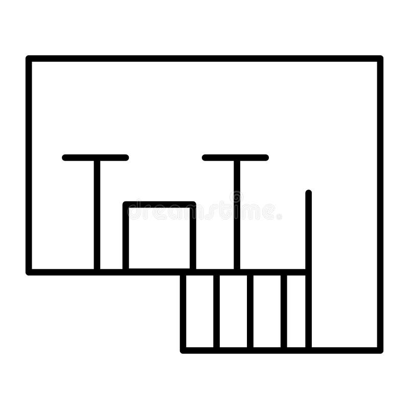 Floor Plan Thin Line Icon Apartment Plan Vector Illustration