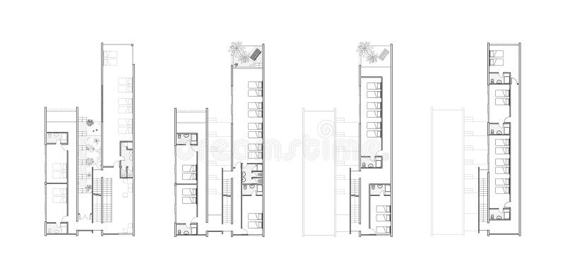 Floor plans of an architectural design