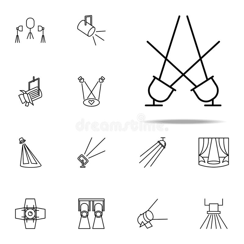 Spotlights Icon. Elements of Spotlight Stage in Neon Style Icons