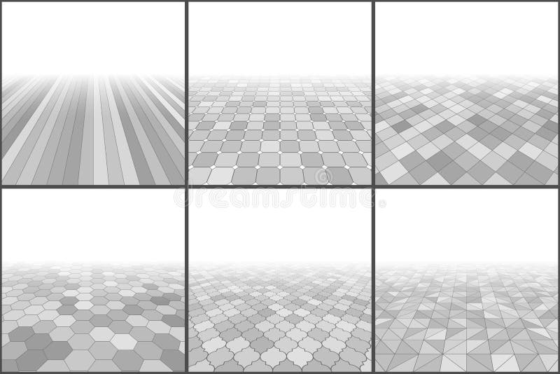 Floor Tiles Perspective Vector Interior Of Room With Grid Line Of Tile