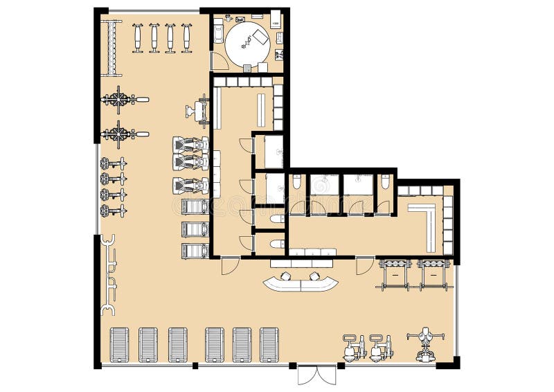 commercial gymnasium floor plan