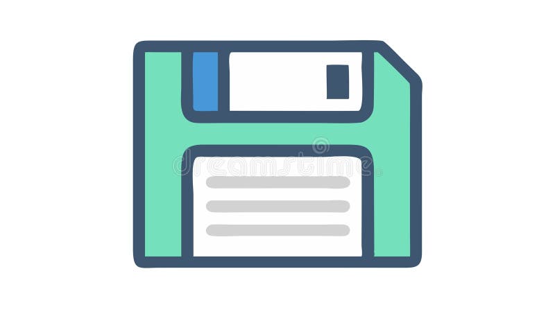 Floppy Disk Data Storage Technology Vector Icon, vector design Generative AI royalty free illustration