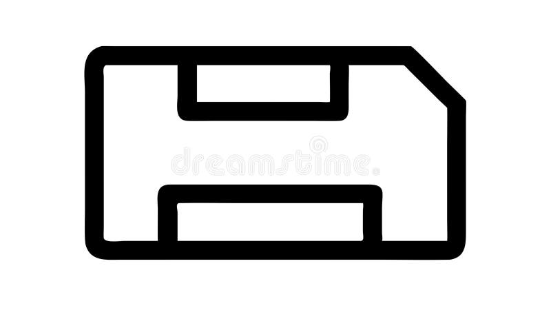 Floppy Disk Drive or Save Icon Outline, vector design Generative AI vector illustration