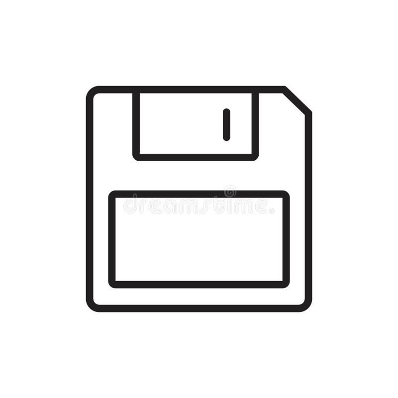 Floppy disk icon Simple thin outline royalty free illustration