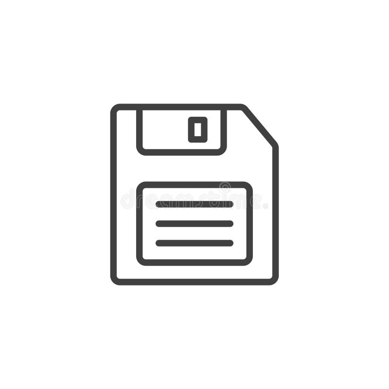 A floppy disk line icon stock illustration