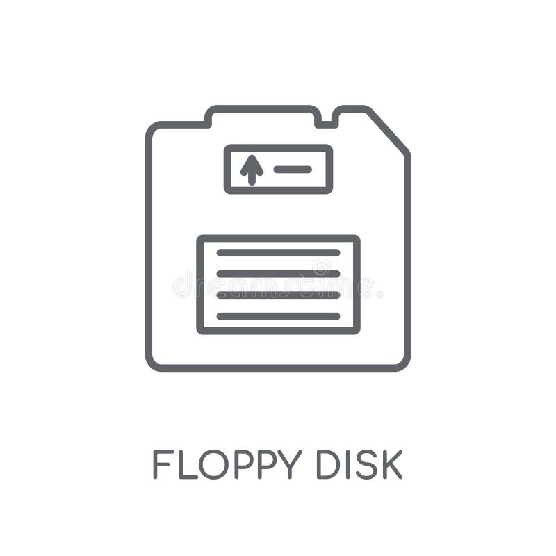 Floppy Disk Linear Icon. Modern Outline Floppy Disk Logo Concept Stock