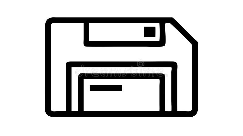 Floppy Disk Outline Icon Vector, Save Data Storage Symbol, vector design Generative AI vector illustration