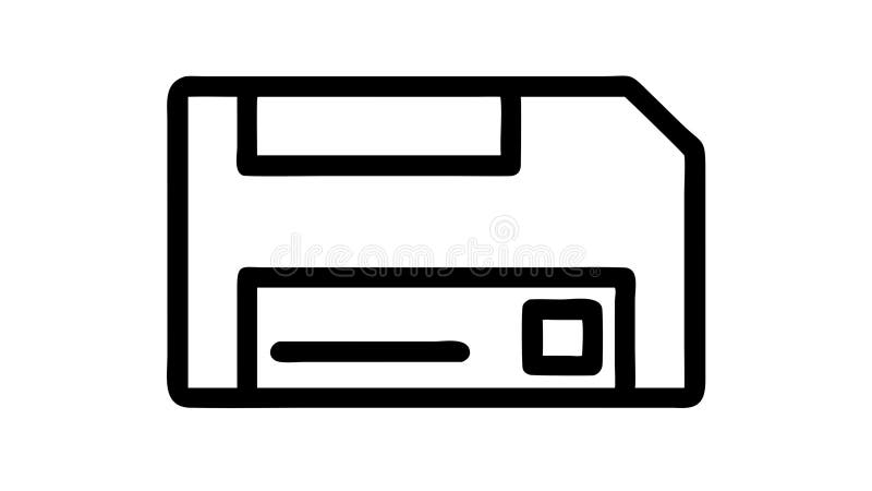 Floppy Disk Outline Vector Icon for Data Storage Archive Save, vector design Generative AI vector illustration
