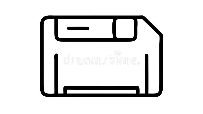 Floppy Disk Save Icon Outline, Representing Data Saving, vector design Generative AI vector illustration