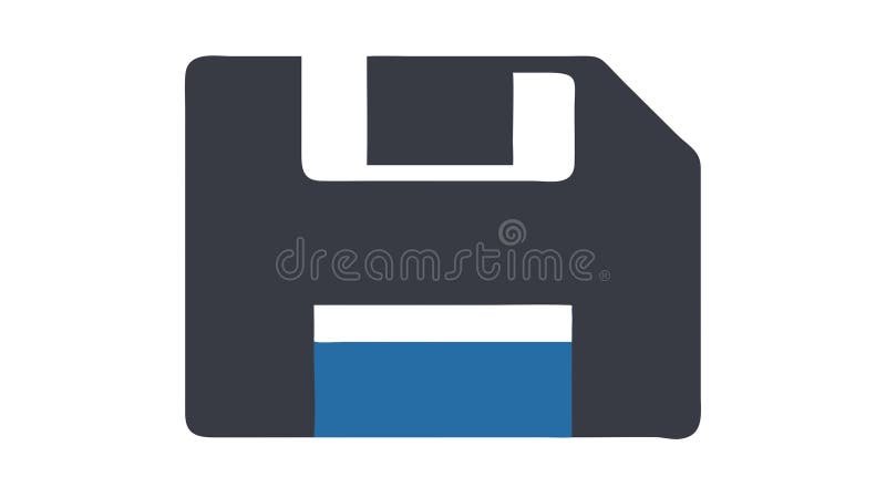 Floppy Disk Save Storage Flat Design UI UX Icon, vector design Generative AI royalty free illustration
