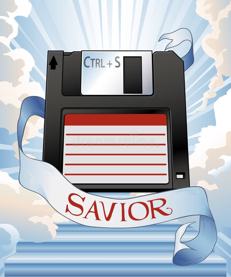 Floppy Disk the Savior vector illustration