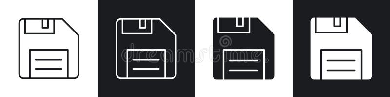 Floppy disk vecor icon set stock illustration