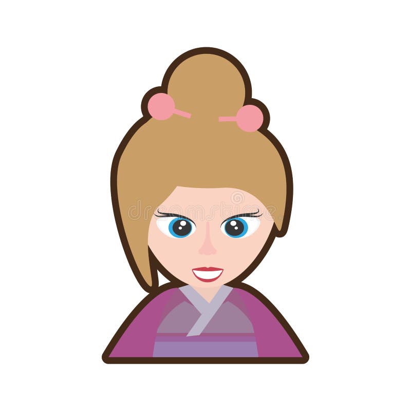 flor chinesa de sakura do quimono da menina bonito dos desenhos animados ilustração royalty free flor chinesa de sakura do quimono da menina bonito dos desenhos animados ilustração royalty free