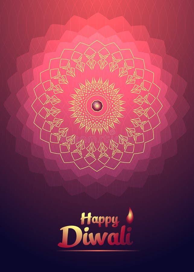 Flor clara vermelha do fundo feliz do festival de Diwali ilustração do vetor Flor clara vermelha do fundo feliz do festival de Diwali ilustração do vetor