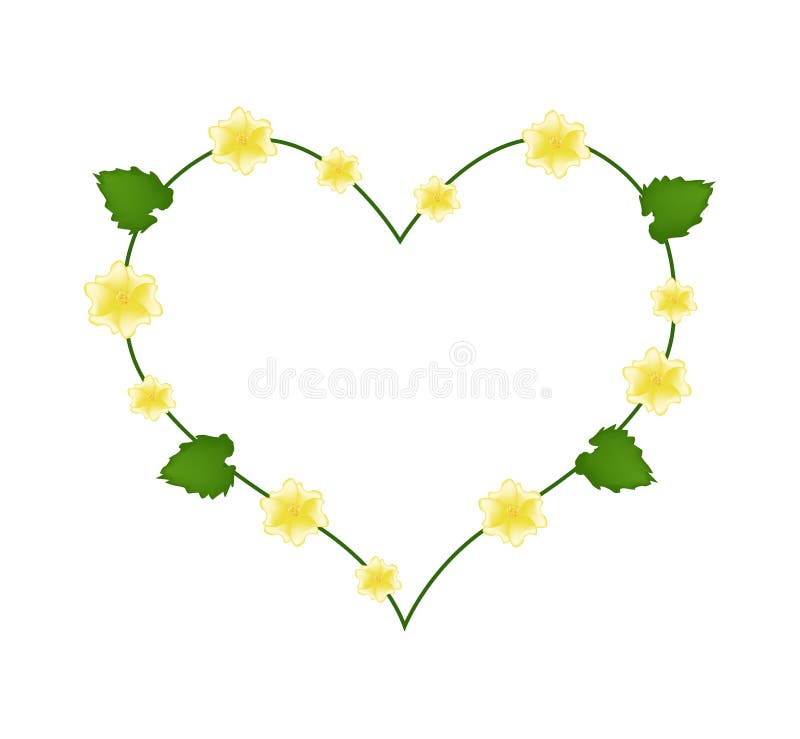 Flor da malva indiana em uma forma do coração ilustração stock Flor da malva indiana em uma forma do coração ilustração stock