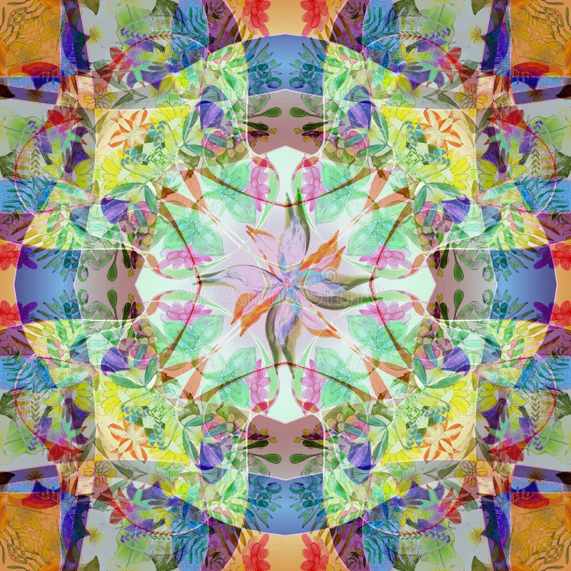 FLOR DA MANDALA DOS RETALHOS, EM AZUL, CLARA - AZUL, AMARELO, CORES PASTEL, FUNDO ABSTRATO ilustração royalty free FLOR DA MANDALA DOS RETALHOS, EM AZUL, CLARA - AZUL, AMARELO, CORES PASTEL, FUNDO ABSTRATO ilustração royalty free
