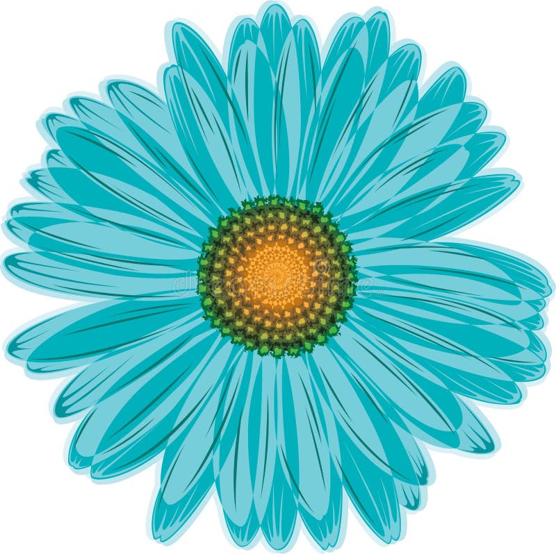 Flor da margarida azul do Aqua ilustração do vetor Flor da margarida azul do Aqua ilustração do vetor
