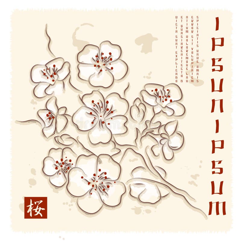 Flor de cerezo de Japón stock de ilustración Flor de cerezo de Japón stock de ilustración