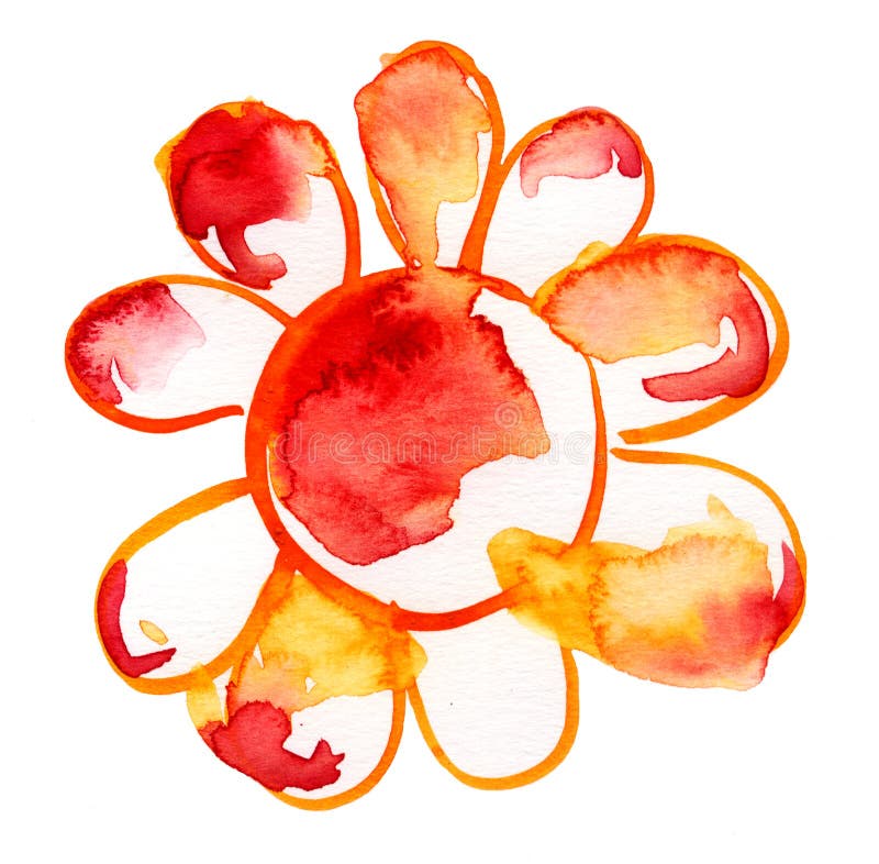 Flor en acuarela stock de ilustración