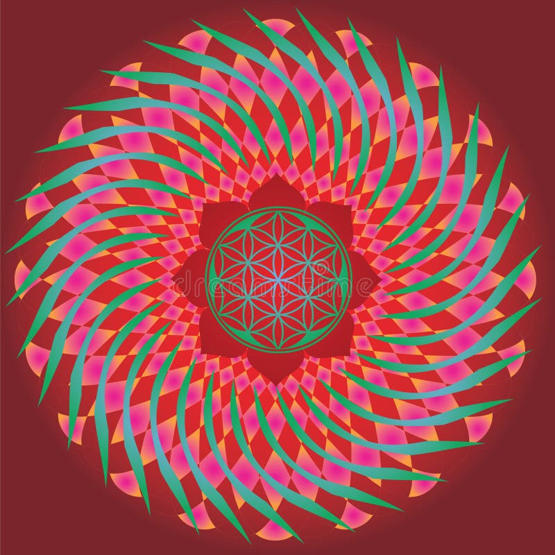 Flor de la edición de la primavera del germen de la vida mandala-para el diseño y el medita libre illustration Flor de la edición de la primavera del germen de la vida mandala-para el diseño y el medita libre illustration