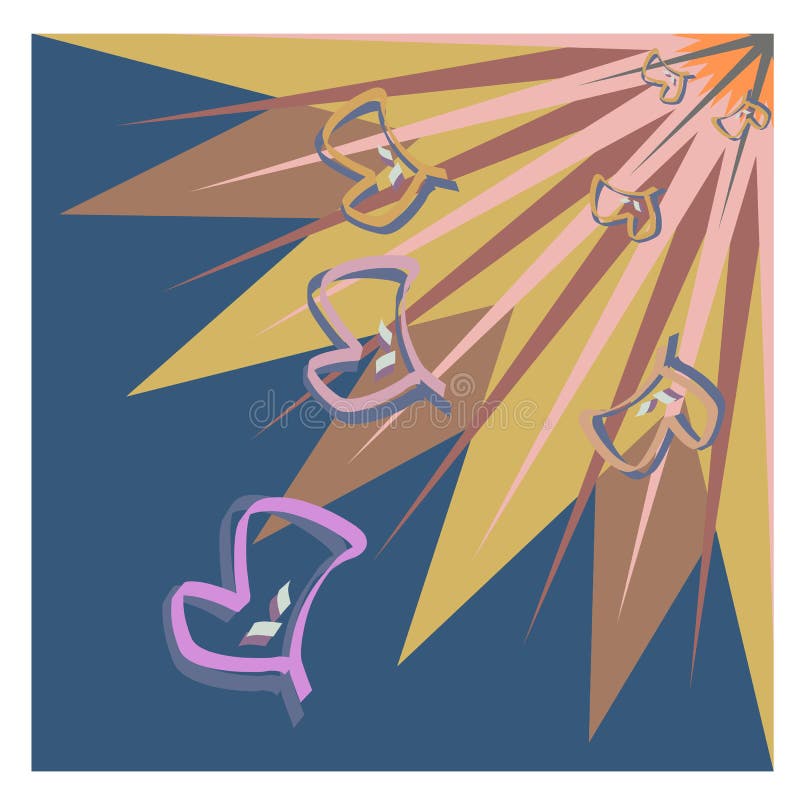 Flor de la esquina de la estrella del punto, pétalos caidos del corazón, fondo inconsútil de la teja stock de ilustración Flor de la esquina de la estrella del punto, pétalos caidos del corazón, fondo inconsútil de la teja stock de ilustración