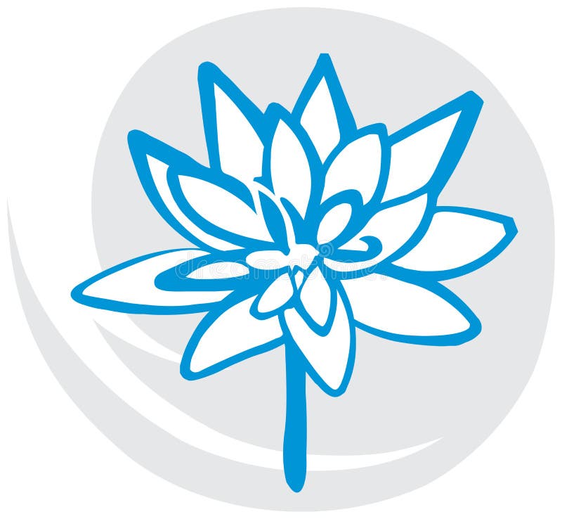 Flor de loto en azul libre illustration Flor de loto en azul libre illustration