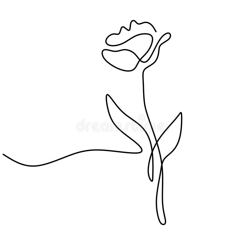 Flor De Tulipán Una Línea Continua Arte Minimalista Contorno Dibujo.  Elemento De Diseño Floral Primavera Aislado Sobre Fondo Blanc Ilustración  del Vector - Ilustración de cubo, tatuaje: 212112130