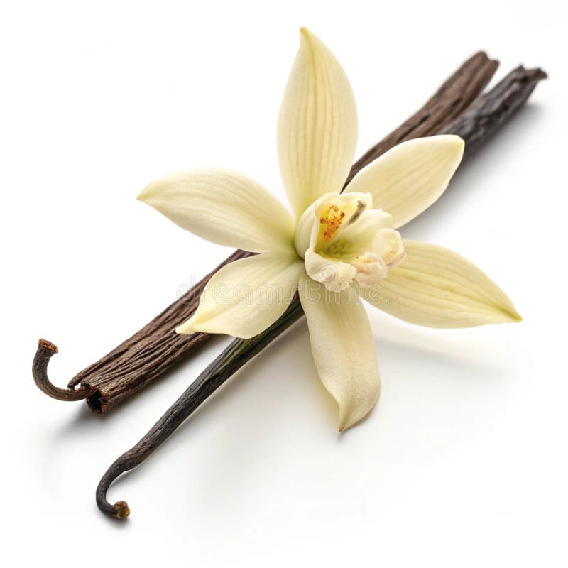 Flor de vainilla aislada en fondo blanco libre illustration