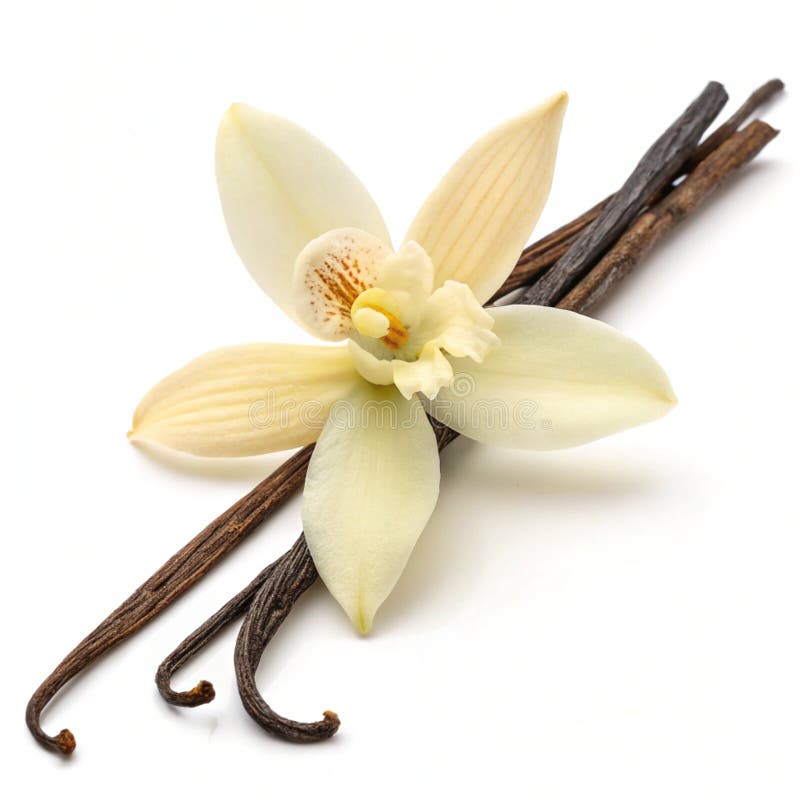 Flor de vainilla aislada en fondo blanco libre illustration