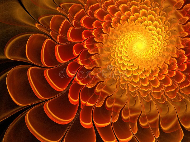 Flor ensolarada do fractal ilustração do vetor Flor ensolarada do fractal ilustração do vetor